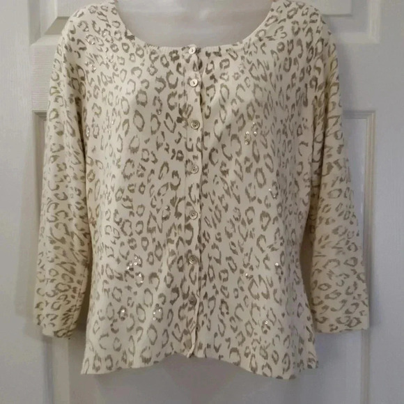 i.e. Sweaters - I.e. | Printed w/ sequin accents | Cardigan